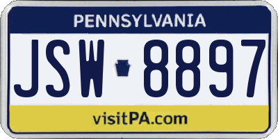 PA license plate JSW8897