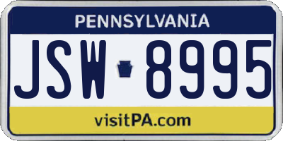 PA license plate JSW8995