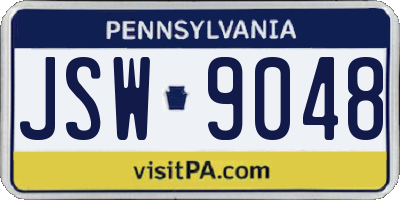 PA license plate JSW9048