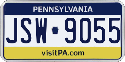 PA license plate JSW9055