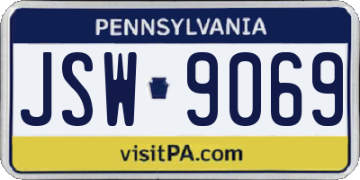 PA license plate JSW9069