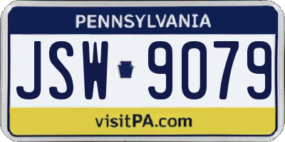 PA license plate JSW9079