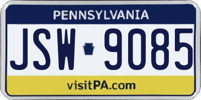 PA license plate JSW9085