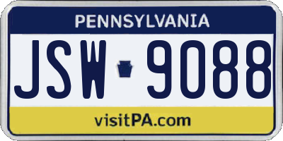 PA license plate JSW9088