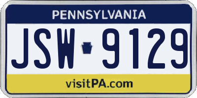 PA license plate JSW9129