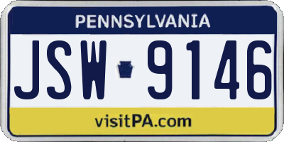 PA license plate JSW9146