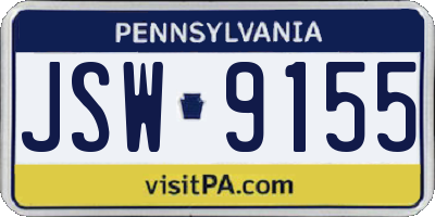PA license plate JSW9155