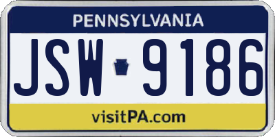 PA license plate JSW9186