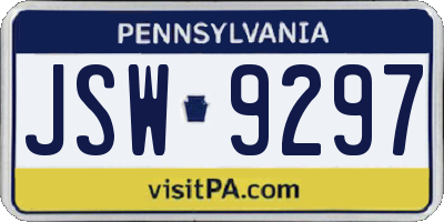 PA license plate JSW9297