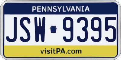 PA license plate JSW9395