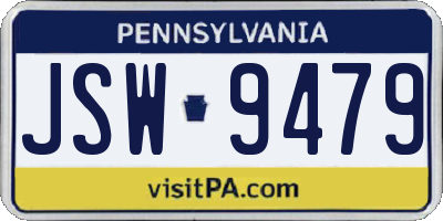 PA license plate JSW9479