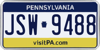 PA license plate JSW9488