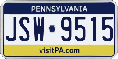 PA license plate JSW9515