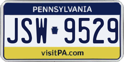 PA license plate JSW9529
