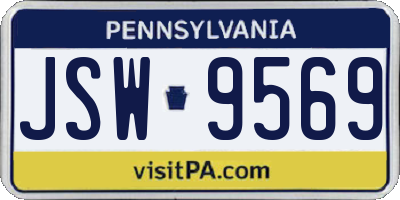 PA license plate JSW9569
