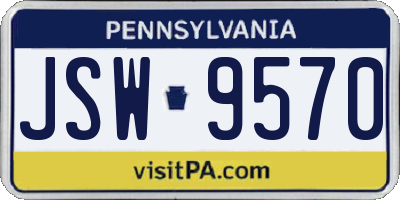 PA license plate JSW9570