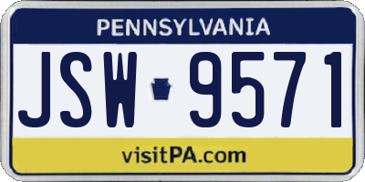 PA license plate JSW9571