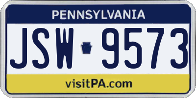 PA license plate JSW9573