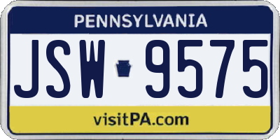 PA license plate JSW9575