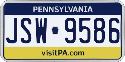 PA license plate JSW9586