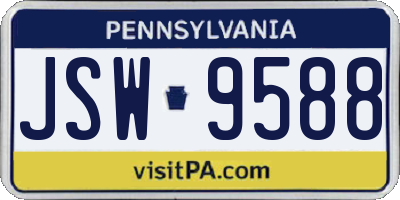 PA license plate JSW9588