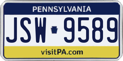 PA license plate JSW9589
