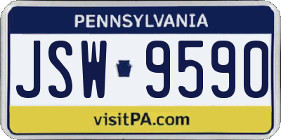 PA license plate JSW9590