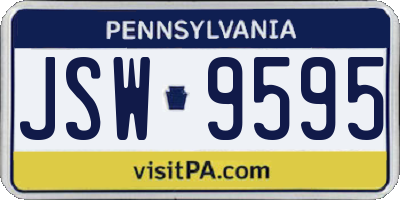PA license plate JSW9595
