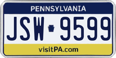 PA license plate JSW9599