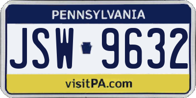 PA license plate JSW9632