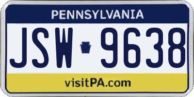 PA license plate JSW9638