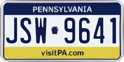 PA license plate JSW9641