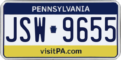PA license plate JSW9655