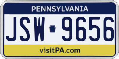 PA license plate JSW9656