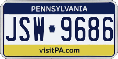 PA license plate JSW9686