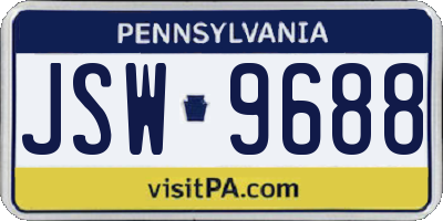PA license plate JSW9688