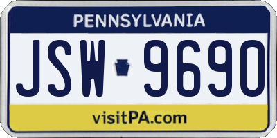 PA license plate JSW9690