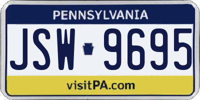 PA license plate JSW9695