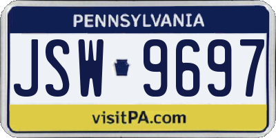 PA license plate JSW9697