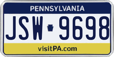 PA license plate JSW9698
