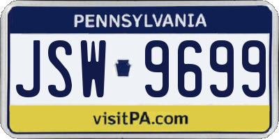 PA license plate JSW9699