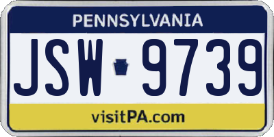 PA license plate JSW9739