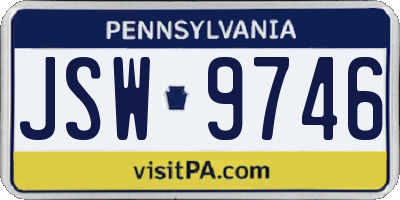 PA license plate JSW9746