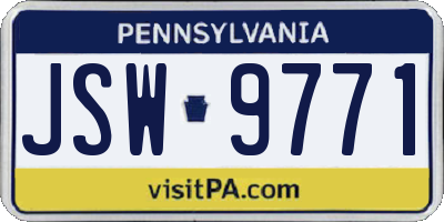 PA license plate JSW9771