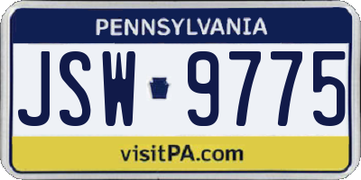 PA license plate JSW9775
