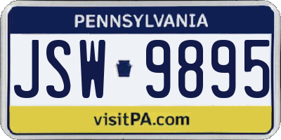 PA license plate JSW9895