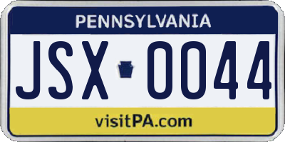 PA license plate JSX0044