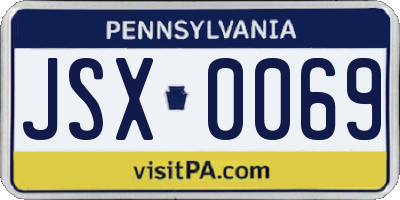 PA license plate JSX0069