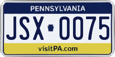 PA license plate JSX0075