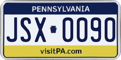 PA license plate JSX0090